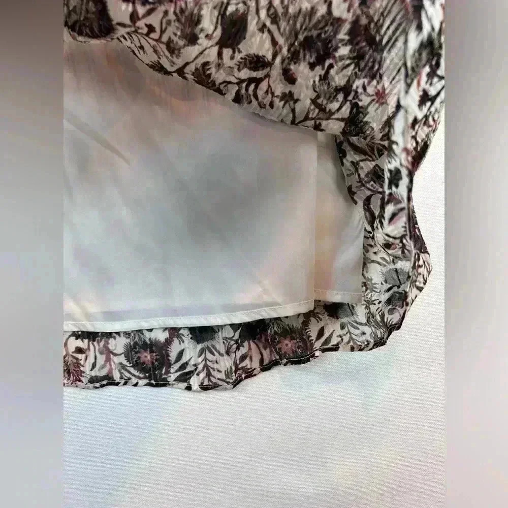 Marie Oliver Haley silk blend blouse size 1 (large)Ember Harvest ruffle flowy - Picture 6 of 9